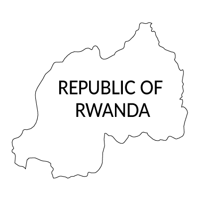 ルワンダ共和国無料フリーイラスト｜英語(白)